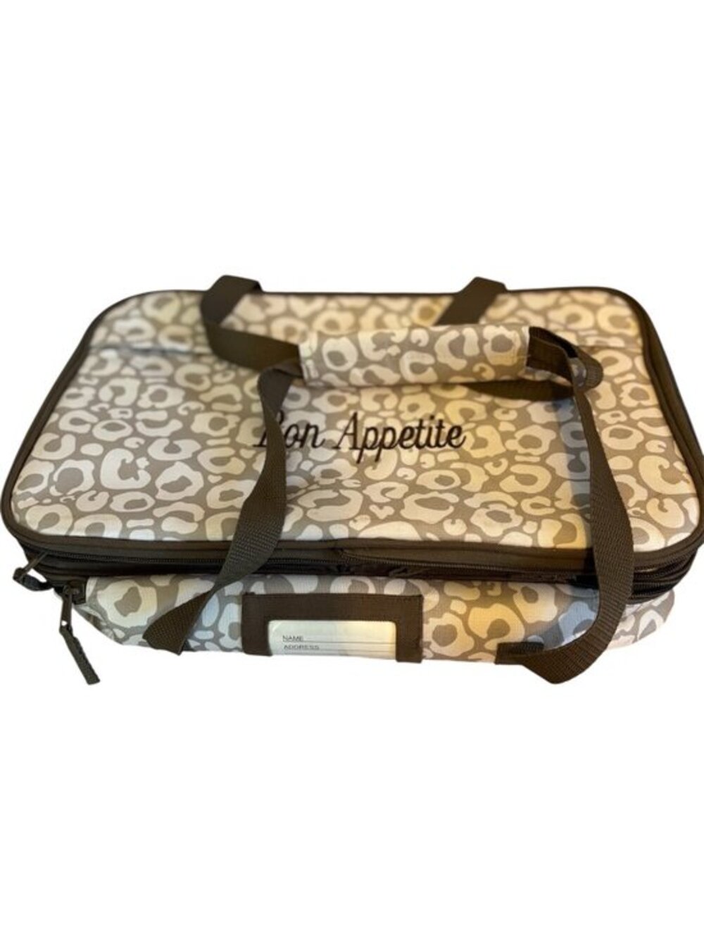 Thirty One Bon Appetite Tan & Beige Insulted Casserole Travel Holder Potlucks Pi